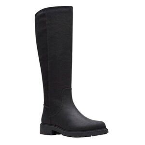CLARKS / Opal Glow / Black / Leather / Zipper / Knee High / Size 9.5M